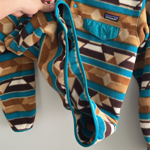 Rare Patagonia Synchilla Guatemalan Tango Brown Bear Pullover Snap-T Fleece - Picture 9 of 10